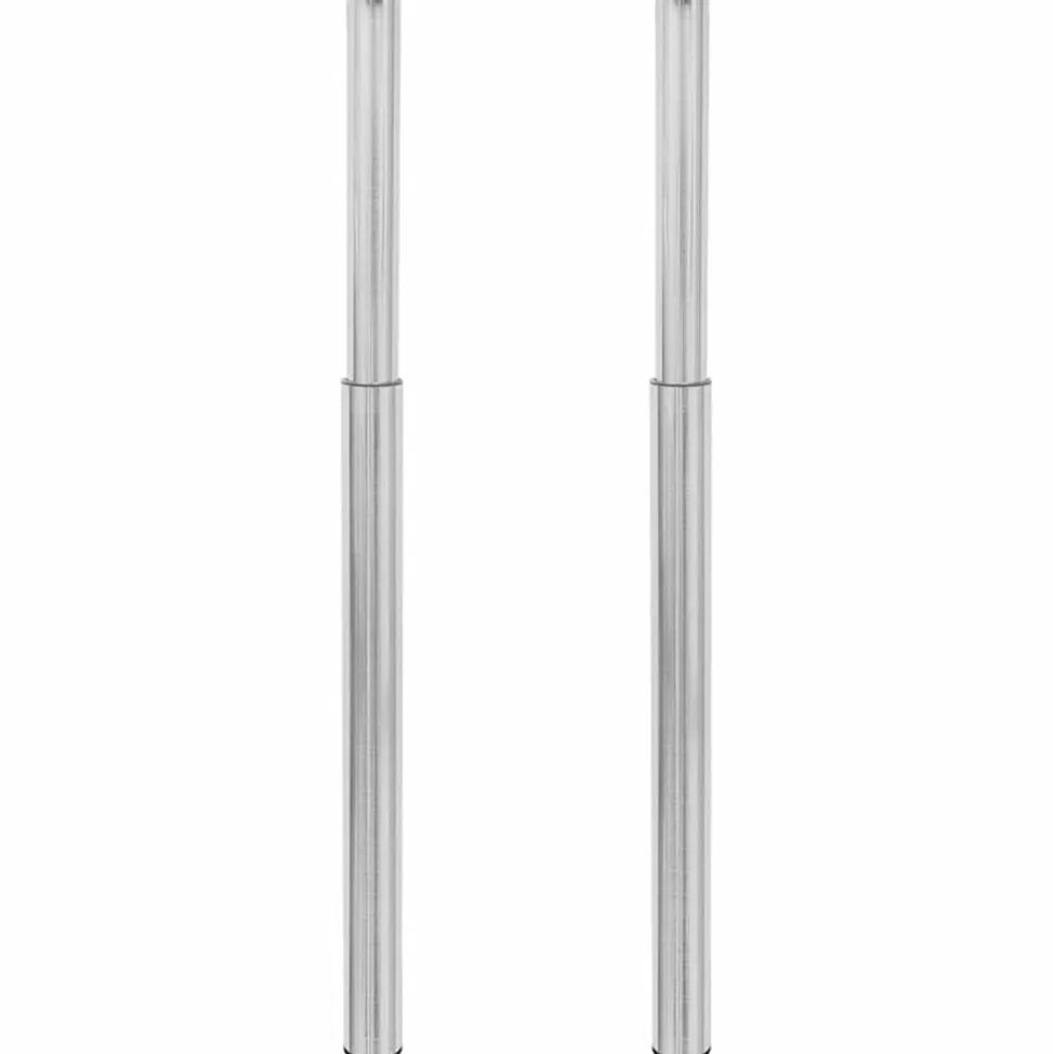 2 Teleskopiska bordsben i rostfritt stål 710 mm-1100 mm