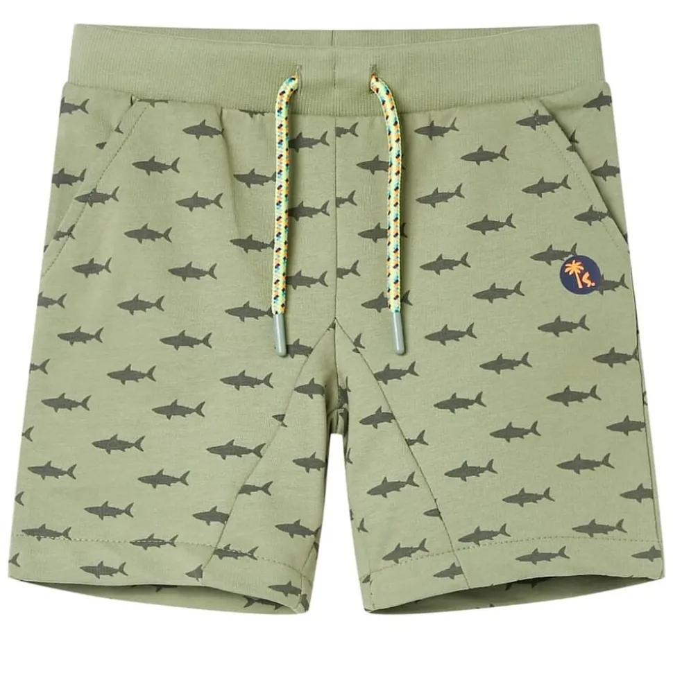 Barnshorts med snöre blandad ljus khaki 116