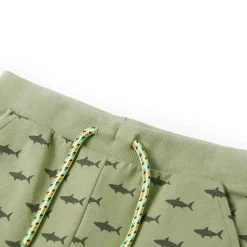 Barnshorts med snöre blandad ljus khaki 116