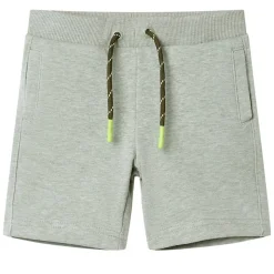 Barnshorts med snöre blandad ljus khaki melange 92