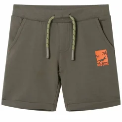 Barnshorts med snöre mörk khaki 116