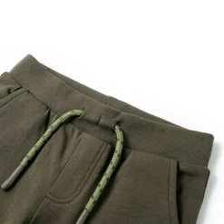 Barnshorts med snöre mörk khaki 116