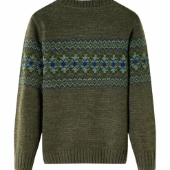 Stickad tröja för barn khaki 92