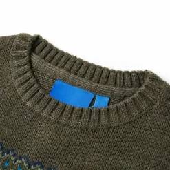 Stickad tröja för barn khaki 92