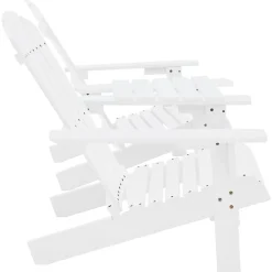 vidaXL Adirondackstolar med bord massivt granträ vit