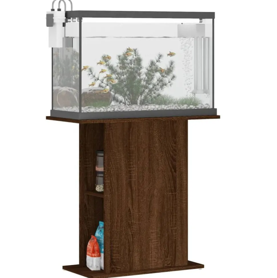vidaXL Akvariebänk brun ek 75x36x72,5 cm konstruerat trä