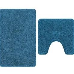 vidaXL Antisklid badmatta set 2 pcs Blå PP