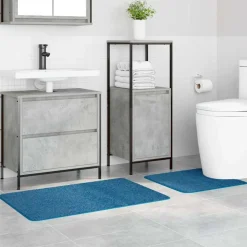 vidaXL Antisklid badmatta set 2 pcs Blå PP