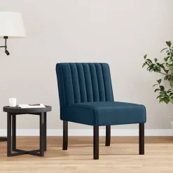 vidaXL Armlös fåtölj blå sammet
