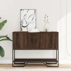 vidaXL Avlastningsbord brun ek 100x35x74,5 cm konstruerat trä