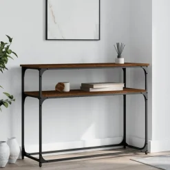 vidaXL Avlastningsbord brun ek 100x35,5x75 cm konstruerat trä