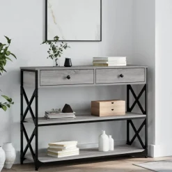 vidaXL Avlastningsbord grå sonoma 100x28x75 cm konstruerat trä