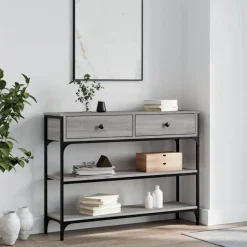 vidaXL Avlastningsbord grå sonoma 100x25x75 cm konstruerat trä