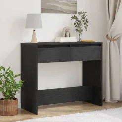 vidaXL Avlastningsbord svart ek 89x41x76,5 cm konstruerat trä