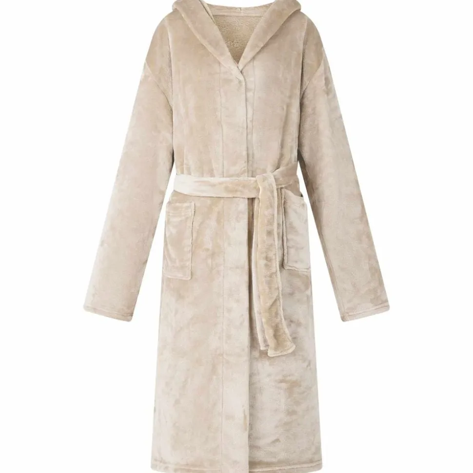 vidaXL Badräkt Hoodie Beige s Flanell