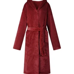 vidaXL Badräkt Hoodie Bordeaux Röd s Flanell