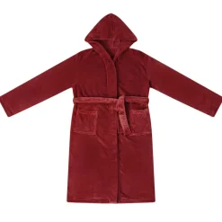 vidaXL Badräkt Hoodie Bordeaux Röd s Flanell