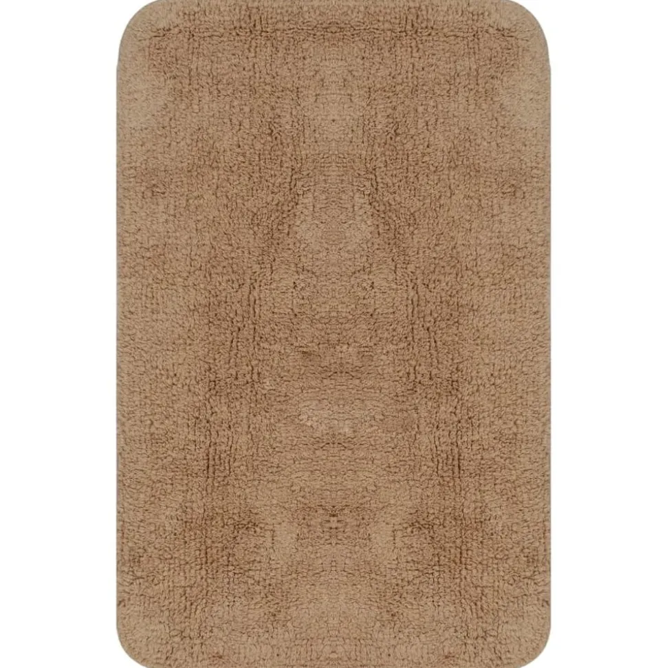 vidaXL Badrumsmattor 3 st tyg beige