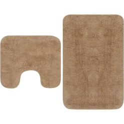 vidaXL Badrumsmattor 2 st tyg beige