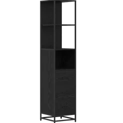 vidaXL Badrumsmöbelset Svart Ek 35 x 37,5 x 166 cm Konstruerat trä