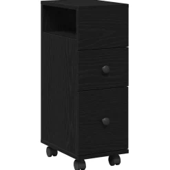 vidaXL Badrumsmöbelset Svart Ek 33 x 23 x 65 cm Konstruerat trä