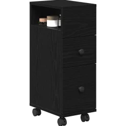 vidaXL Badrumsmöbelset Svart Ek 33 x 23 x 65 cm Konstruerat trä
