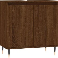 vidaXL Badrumsskåp brun ek 58x33x60 cm konstruerat trä