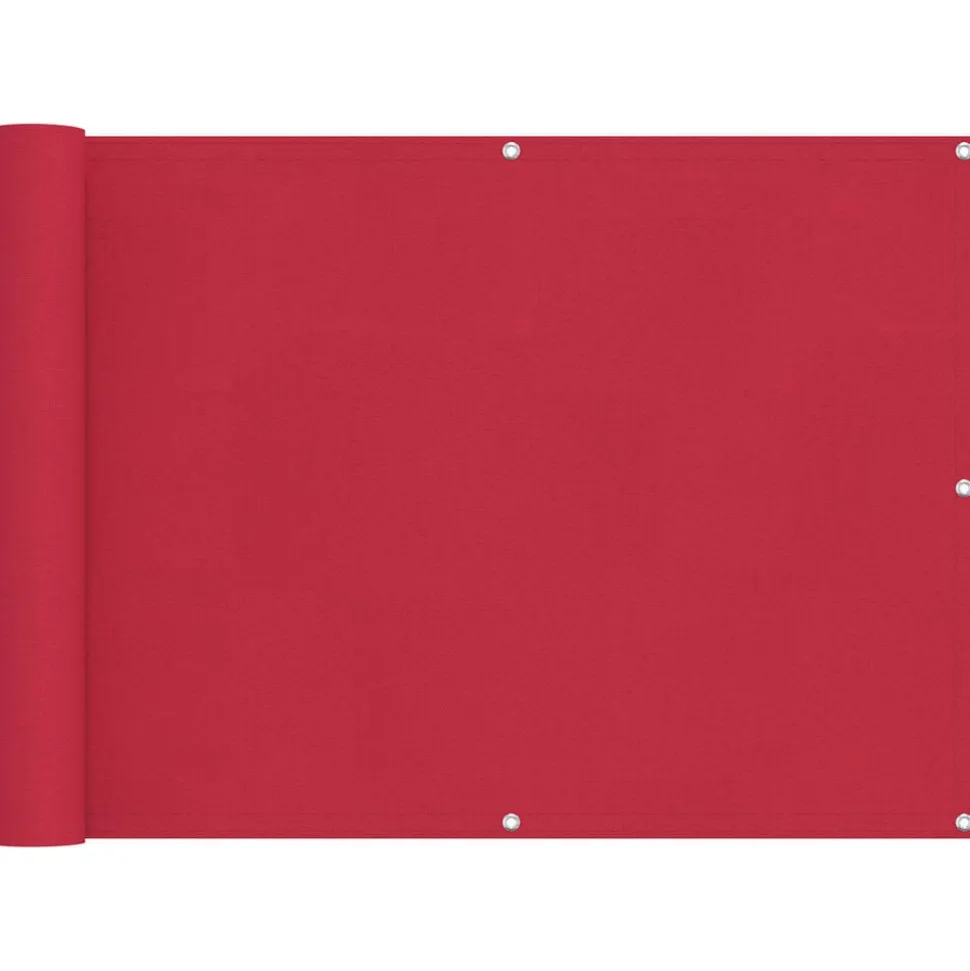 vidaXL Balkong Skärm Vinröd 75 x 200 cm PU-belagt oxford alu