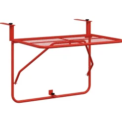 vidaXL Balkongbord röd 60x40 cm stål