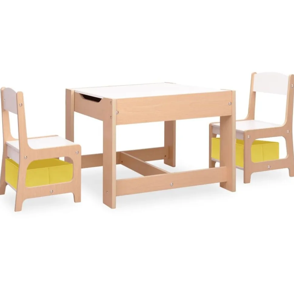 vidaXL Barnbord med 2 stolar MDF