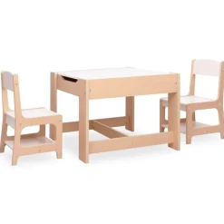 vidaXL Barnbord med 2 stolar MDF
