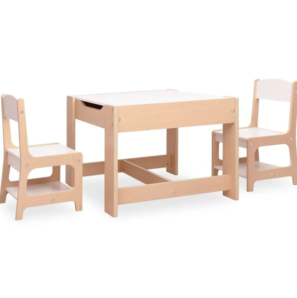 vidaXL Barnbord med 2 stolar MDF
