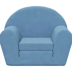 vidaXL Bäddsoffa för barn blå mjuk plysch