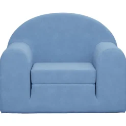 vidaXL Bäddsoffa för barn blå mjuk plysch