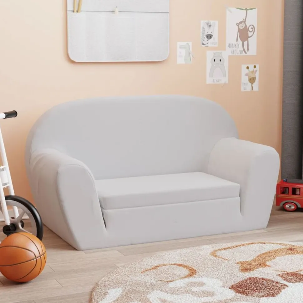 vidaXL Bäddsoffa för barn ljusgrå