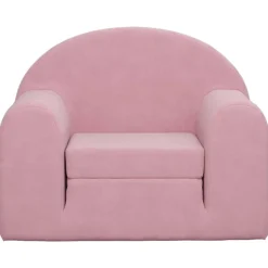 vidaXL Bäddsoffa för barn rosa mjuk plysch