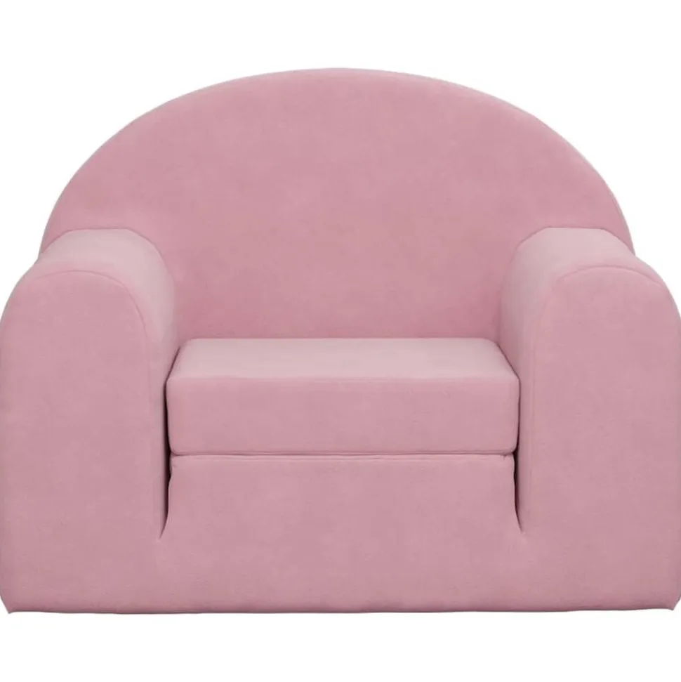 vidaXL Bäddsoffa för barn rosa mjuk plysch
