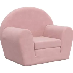 vidaXL Bäddsoffa för barn rosa mjuk plysch