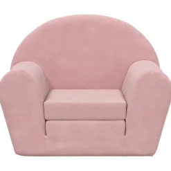 vidaXL Bäddsoffa för barn rosa mjuk plysch