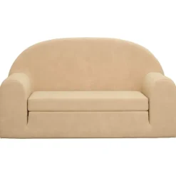 vidaXL Bäddsoffa för barn 2-sits gräddvit mjuk plysch