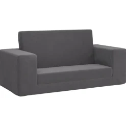 vidaXL Bäddsoffa för barn 2-sits antracit mjuk plysch