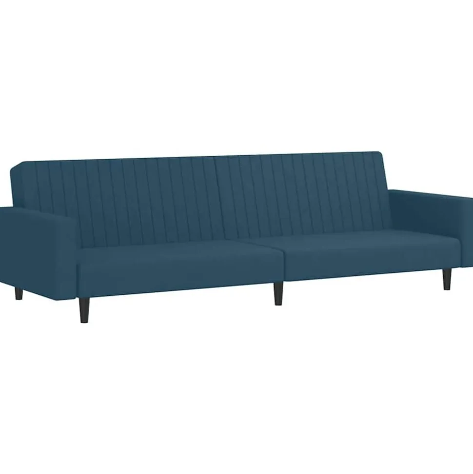 vidaXL Bäddsoffa 2-sits blå sammet