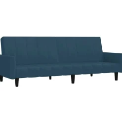 vidaXL Bäddsoffa 2-sits blå sammet