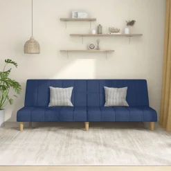 vidaXL Bäddsoffa 2-sits blå tyg