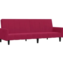 vidaXL Bäddsoffa 2-sits vinröd sammet