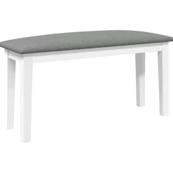 vidaXL Bänk 90 cm vit massivt trä gummi