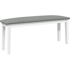 vidaXL Bänk 110 cm vitt massivt trä gummi