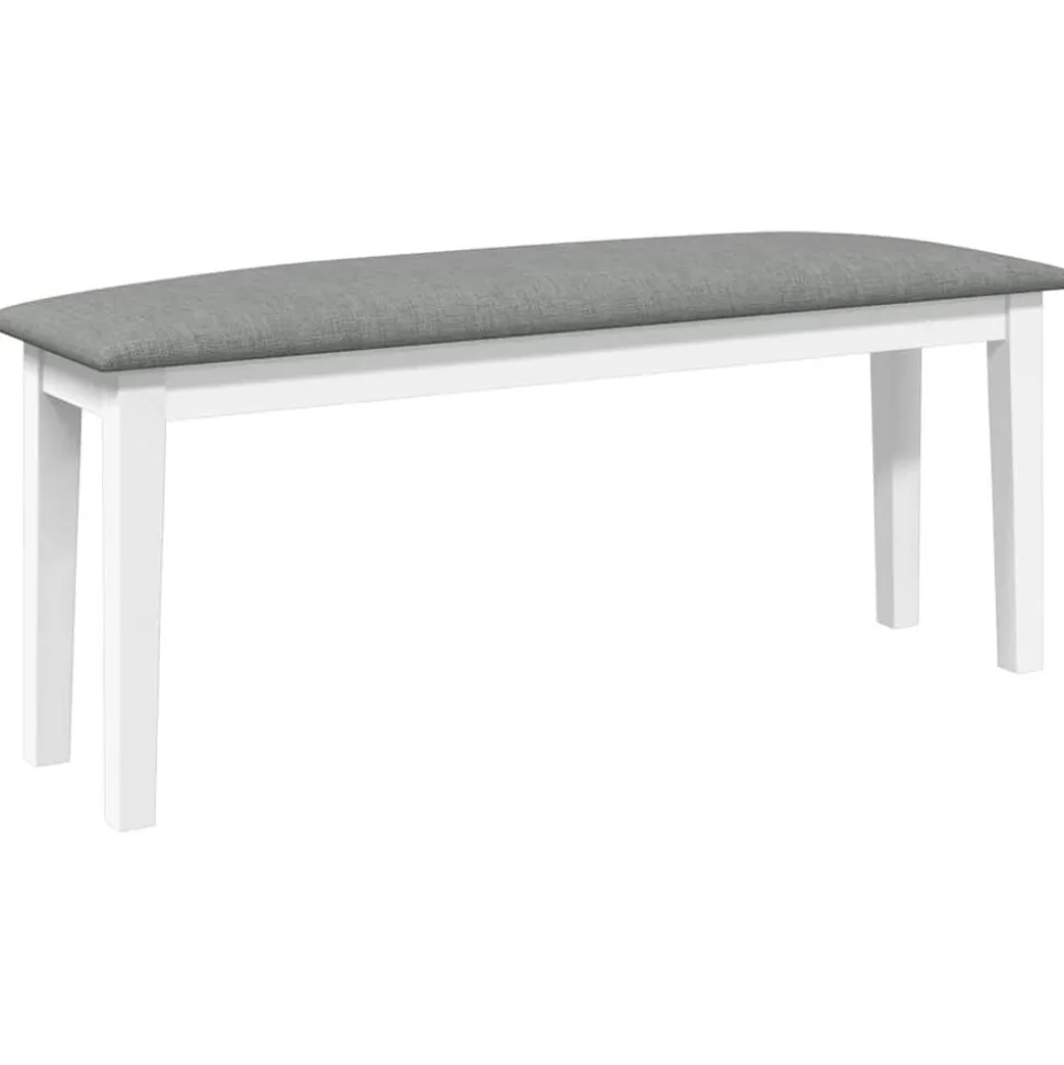 vidaXL Bänk 110 cm vitt massivt trä gummi
