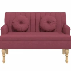 vidaXL Bänk med dynor vinröd 113x64,5x75,5 cm tyg
