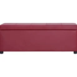 vidaXL Bänk med förvaringsutrymme 116 cm vinröd konstläder